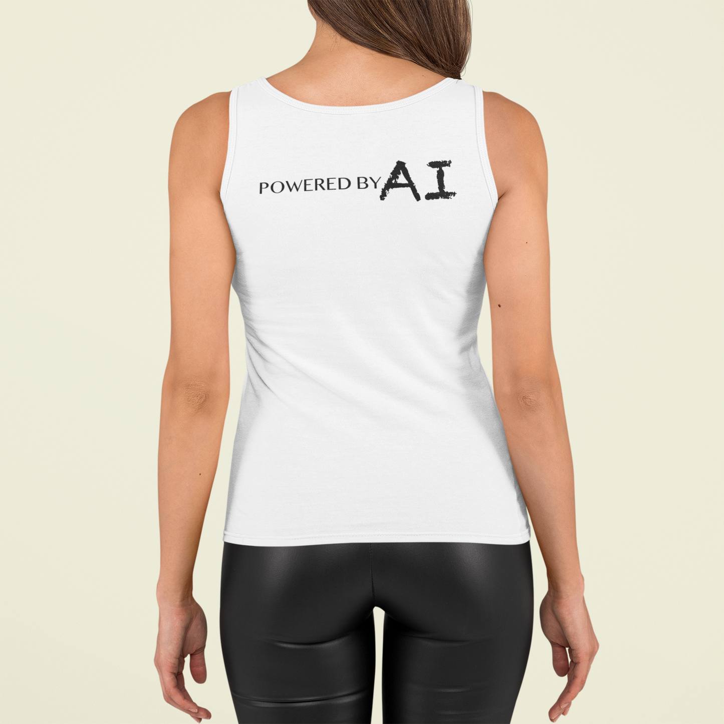 POWERED BY AI - FRONT OR BACK PRINTED TANK TOP (WOMENS)