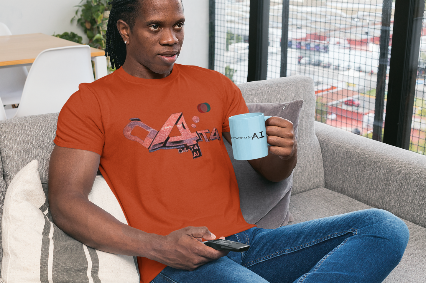 OFFICIAL D4T4 LOGO T SHIRT + EXCLUSIVE POWERED BY AI COFFE CUP