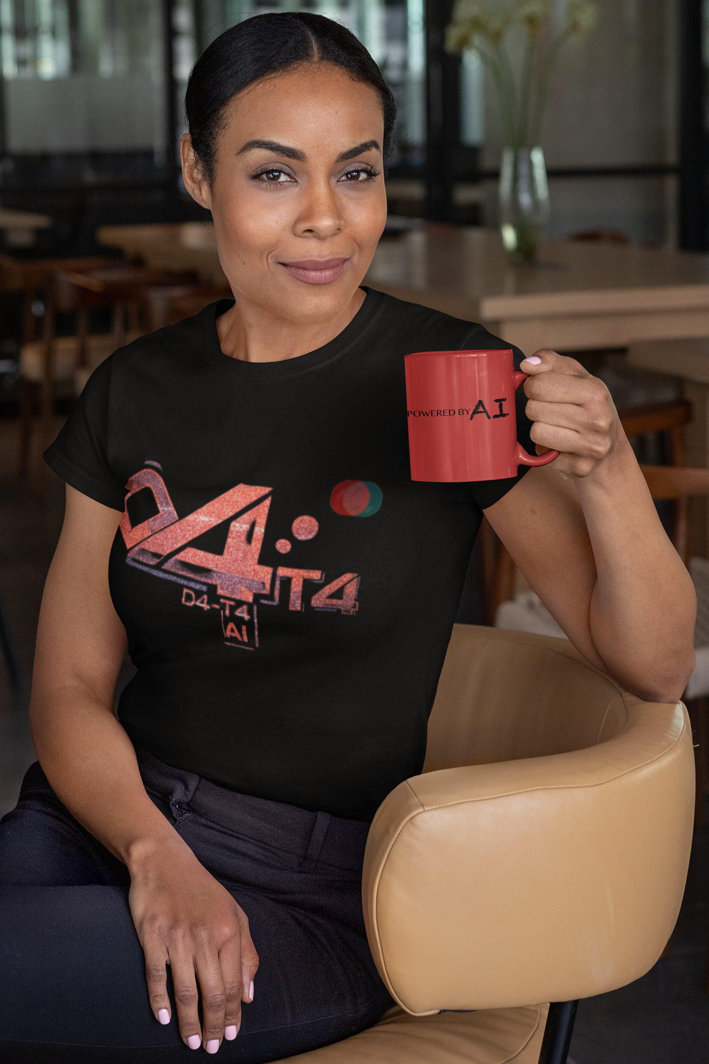 OFFICIAL D4T4 LOGO T SHIRT + EXCLUSIVE POWERED BY AI COFFE CUP